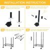 imageSimple Deluxe Heavy Duty 4Shelf Shelving with Wheels 3543quot D x 1772quot W x 6102quot H Adjustable Steel Organizer Wire Rack 1000 Lb Capacity ChromeBlack
