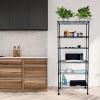 imageSimple Deluxe Heavy Duty 4Shelf Shelving with Wheels 3543quot D x 1772quot W x 6102quot H Adjustable Steel Organizer Wire Rack 1000 Lb Capacity ChromeBlack