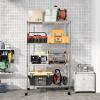imageSimple Deluxe Heavy Duty 4Shelf Shelving with Wheels 3543quot D x 1772quot W x 6102quot H Adjustable Steel Organizer Wire Rack 1000 Lb Capacity ChromeChrome