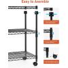 imageSimple Deluxe Heavy Duty 4Shelf Shelving with Wheels 3543quot D x 1772quot W x 6102quot H Adjustable Steel Organizer Wire Rack 1000 Lb Capacity ChromeBlack