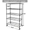 imageSimple Deluxe Heavy Duty 4Shelf Shelving with Wheels 3543quot D x 1772quot W x 6102quot H Adjustable Steel Organizer Wire Rack 1000 Lb Capacity ChromeBlack
