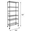 imageSimple Deluxe Heavy Duty 4Shelf Shelving with Wheels 3543quot D x 1772quot W x 6102quot H Adjustable Steel Organizer Wire Rack 1000 Lb Capacity ChromeBlack