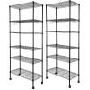 imageSimple Deluxe Heavy Duty 4Shelf Shelving with Wheels 3543quot D x 1772quot W x 6102quot H Adjustable Steel Organizer Wire Rack 1000 Lb Capacity ChromeBlack