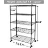 imageSimple Deluxe Heavy Duty 4Shelf Shelving with Wheels 3543quot D x 1772quot W x 6102quot H Adjustable Steel Organizer Wire Rack 1000 Lb Capacity ChromeBlack