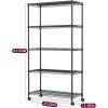 imageSimple Deluxe Heavy Duty 4Shelf Shelving with Wheels 3543quot D x 1772quot W x 6102quot H Adjustable Steel Organizer Wire Rack 1000 Lb Capacity ChromeBlack