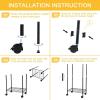 imageSimple Deluxe Heavy Duty 4Shelf Shelving with Wheels 3543quot D x 1772quot W x 6102quot H Adjustable Steel Organizer Wire Rack 1000 Lb Capacity ChromeBlack
