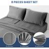 imageSimple Deluxe Queen Size Sheet Set 4 Piece Hotel Luxury Bed Sheets Wrinkle Free  Deep Pockets  Breathable ampamp Cooling Sheet Easy Care Queen Grey2pgrey