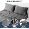 imageSimple Deluxe Queen Size Sheet Set 4 Piece Hotel Luxury Bed Sheets Wrinkle Free  Deep Pockets  Breathable ampamp Cooling Sheet Easy Care Queen GreyGrey
