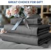 imageSimple Deluxe Queen Size Sheet Set 4 Piece Hotel Luxury Bed Sheets Wrinkle Free  Deep Pockets  Breathable ampamp Cooling Sheet Easy Care Queen GreyGrey