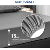 imageSimple Deluxe Queen Size Sheet Set 4 Piece Hotel Luxury Bed Sheets Wrinkle Free  Deep Pockets  Breathable ampamp Cooling Sheet Easy Care Queen GreyGrey