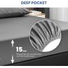 imageSimple Deluxe Queen Size Sheet Set 4 Piece Hotel Luxury Bed Sheets Wrinkle Free  Deep Pockets  Breathable ampamp Cooling Sheet Easy Care Queen GreyGrey New