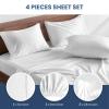 imageSimple Deluxe Queen Size Sheet Set 4 Piece Hotel Luxury Bed Sheets Wrinkle Free  Deep Pockets  Breathable ampamp Cooling Sheet Easy Care Queen GreyWhite