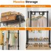 imageSimple Deluxe Rolling Clothes Rack Heavy Duty Clothing Rack 3Shelf Portable Adjustable Garment Rack with Wheels Wardrobe Closet with Side Hooks 433quot W x 177quot D x 803quot H BlackBlack Basic