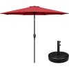 imageSimple Deluxe 9ft Outdoor Market Table Patio Umbrella with Button TiltRedBlack