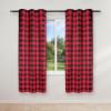 imageSimple Deluxe Buffalo Check Blackout Curtains Panels for Living Room Bedroom Farmhouse Courtyard Style Room Darkening Thermal Insulated Plaid Grommet Curtain 37quot W x 63quot L White and RedBlack and Red