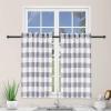 imageSimple Deluxe Buffalo Check Kitchen Tier Curtains Plaid Gingham Small Curtain for Half Cafe Windows 26quot W x 30quot L White and Gray