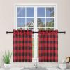 imageSimple Deluxe Buffalo Check Kitchen Tier Curtains Plaid Gingham Small Curtain for Half Cafe Windows 26quot W x 45quot L Black and RedBlack and Red
