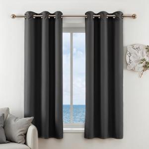 imageSimple Deluxe 2 Panels Set Blackout Window Curtain for Bedroom Living Room Patio Sliding Door 63 inches Drop Thermal Insulated Grommet Curtains Drapes 42quot W x 63quot L BlackBlack