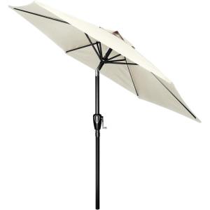 imageSimple Deluxe 9 Patio Umbrella Outdoor Table Market Yard Umbrella with Push Button TiltCrankBeige75ft