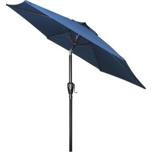 imageSimple Deluxe 9 Patio Umbrella Outdoor Table Market Yard Umbrella with Push Button TiltCrankBlue75ft