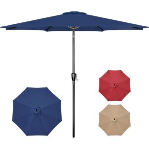 imageSimple Deluxe 9 Patio Umbrella Outdoor Table Market Yard Umbrella with Push Button TiltCrankDark Blue10ft
