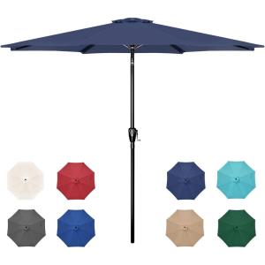 imageSimple Deluxe 9 Patio Umbrella Outdoor Table Market Yard Umbrella with Push Button TiltCrankDark BlueNew