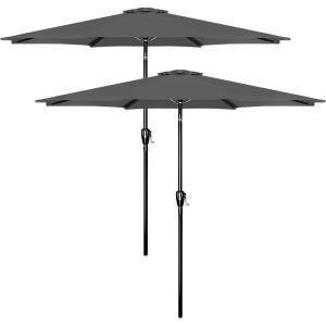 imageSimple Deluxe 9 Patio Umbrella Outdoor Table Market Yard Umbrella with Push Button TiltCrankGray 2Pack