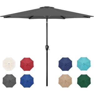 imageSimple Deluxe 9 Patio Umbrella Outdoor Table Market Yard Umbrella with Push Button TiltCrankGreyNew