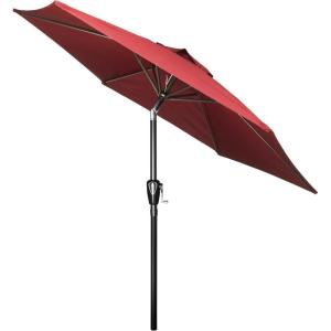 imageSimple Deluxe 9 Patio Umbrella Outdoor Table Market Yard Umbrella with Push Button TiltCrankRed75ft
