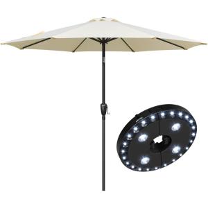imageSimple Deluxe 9ft Outdoor Market Table Patio Umbrella with Button TiltBeige Combo2