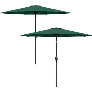 imageSimple Deluxe 9ft Outdoor Market Table Patio Umbrella with Button TiltGreen 2Pack