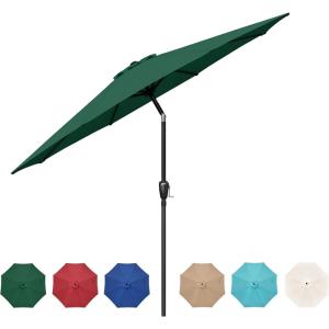 imageSimple Deluxe 9ft Outdoor Market Table Patio Umbrella with Button TiltGreen