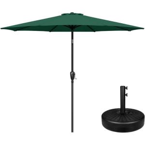 imageSimple Deluxe 9ft Outdoor Market Table Patio Umbrella with Button TiltGreenBlack