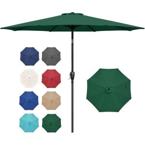 imageSimple Deluxe 9ft Outdoor Market Table Patio Umbrella with Button TiltNew Green
