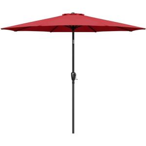 imageSimple Deluxe 9ft Outdoor Market Table Patio Umbrella with Button TiltNew Red