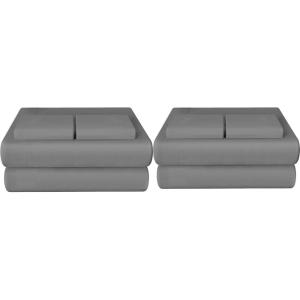 imageSimple Deluxe Queen Size Sheet Set 4 Piece Hotel Luxury Bed Sheets Wrinkle Free  Deep Pockets  Breathable ampamp Cooling Sheet Easy Care Queen Grey2pgrey