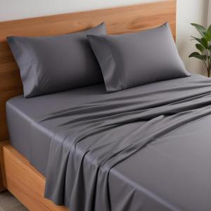 imageSimple Deluxe Queen Size Sheet Set 4 Piece Hotel Luxury Bed Sheets Wrinkle Free  Deep Pockets  Breathable ampamp Cooling Sheet Easy Care Queen GreyGrey New