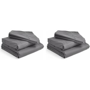 imageSimple Deluxe Queen Size Sheet Set 4 Piece Hotel Luxury Bed Sheets Wrinkle Free  Deep Pockets  Breathable ampamp Cooling Sheet Easy Care Queen GreyGrey