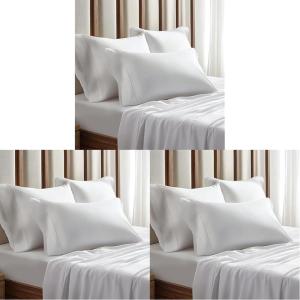 imageSimple Deluxe Queen Size Sheet Set 4 Piece Hotel Luxury Bed Sheets Wrinkle Free  Deep Pockets  Breathable ampamp Cooling Sheet Easy Care Queen GreyWhite