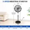 imageSimple Deluxe 18 Inch Pedestal Standing Fan High Velocity Heavy Duty Metal For Industrial Commercial Residential Greenhouse Use 2 Pack Black2 Pack