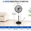 imageSimple Deluxe 18 Inch Pedestal Standing Fan High Velocity Heavy Duty Metal For Industrial Commercial Residential Greenhouse Use 2 Pack Blackmental fan