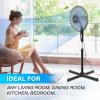 imageSimple Deluxe Oscillating 16 3 Adjustable Speed Pedestal Stand Fan for Indoor Bedroom Living Room Home Office ampamp College Dorm Use 16 Inch BlackFa