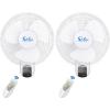 imageSimple Deluxe 16 Inch Wall Mount Fan with Remote Control 3 Oscillating Modes 3 Speed Timer2 Pack