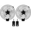 imageSimple Deluxe 18 Inch Household Commercial Wall Mount Fan 90 Degree Horizontal Oscillation 5 Speed Settings 1 PackBlack2 Pack