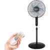 imageSimple Deluxe Oscillating 16 3 Adjustable Speed Pedestal Stand Fan for Indoor Bedroom Living Room Home Office ampamp College Dorm Use 16 Inch BlackFa