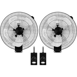 imageSimple Deluxe 18 Inch Household Commercial Wall Mount Fan 90 Degree Horizontal Oscillation 5 Speed Settings 1 PackBlack2 Pack