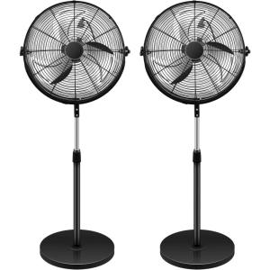 imageSimple Deluxe 18 Inch Pedestal Standing Fan High Velocity Heavy Duty Metal For Industrial Commercial Residential Greenhouse Use 2 Pack Black2 Pack