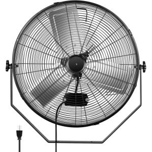 imageSimple Deluxe 20 Inch High Velocity 3 Speed Black WallMount Fan for Warehouse Greenhouse Workshop Patio Factory and Basement24 Inch