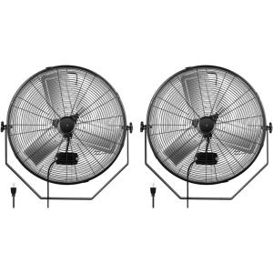 imageSimple Deluxe 24 Inch Industrial Wall Mount 3 Speed Commercial Ventilation Metal Fan for Warehouse Workshop Factory and Basement Black