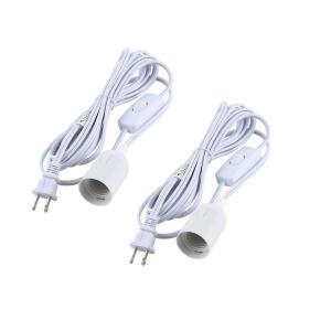 imageSimple Deluxe 360W 12Ft Extension Hanging Lantern Pendant Light Lamp Cord Cable E26 Socket OnOff Switch No Bulb Included 2 PackWhite